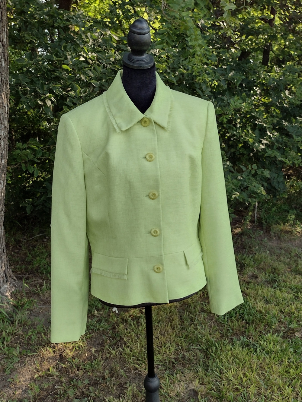 Women's Tweed  Light Green Blazer Jacket